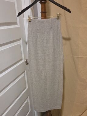 Light Gray Midi Pencil Skirt - Women's